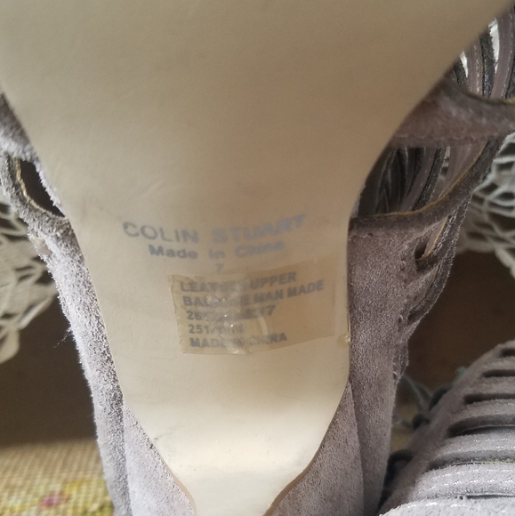 Brown Suede Laced Caged Heels - Picture 7 of 10